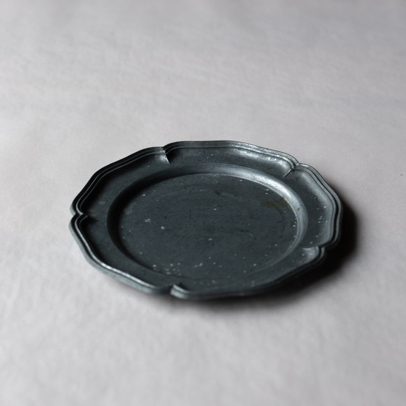 Vintage pewter plate l ビンテージピュータープレート  #144-A
