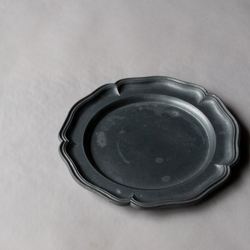 Vintage pewter plate l ビンテージピュータープレート  #144-B