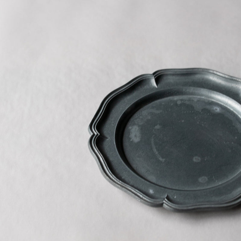 Vintage pewter plate l ビンテージピュータープレート  #144-B