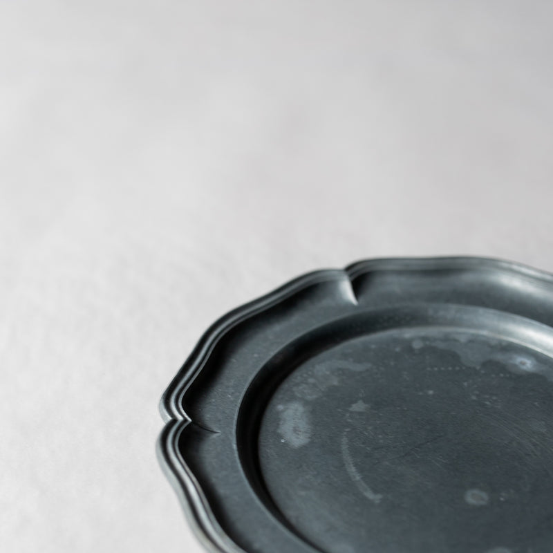 Vintage pewter plate l ビンテージピュータープレート  #144-B