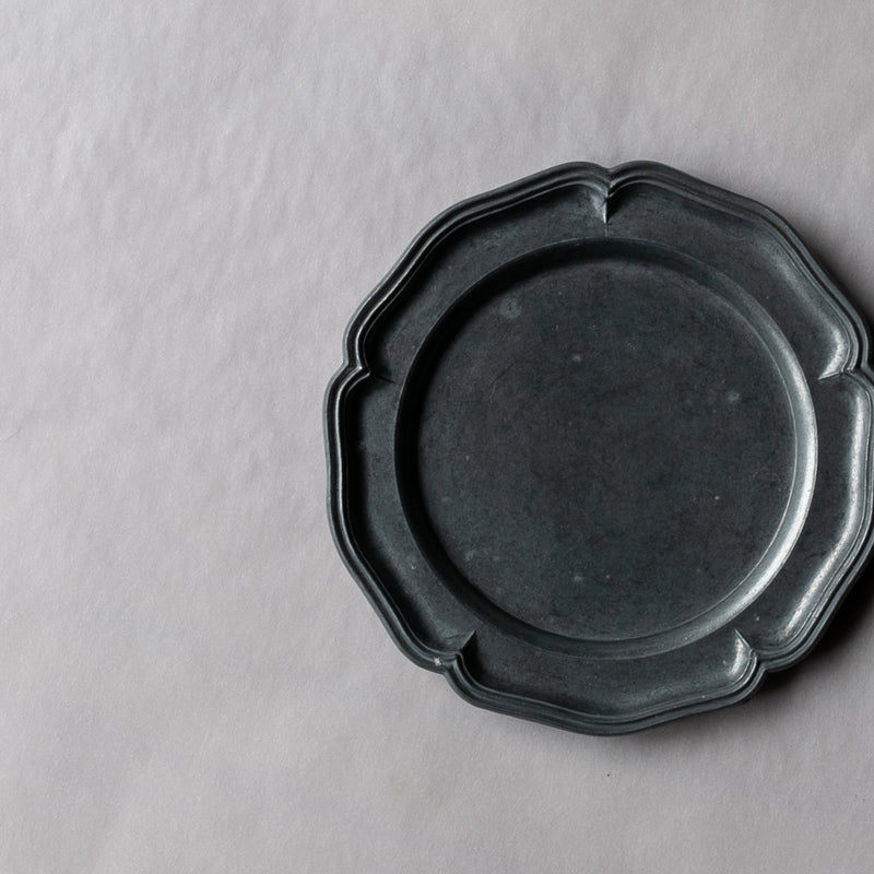 Vintage pewter plate l ビンテージピュータープレート  #144-C