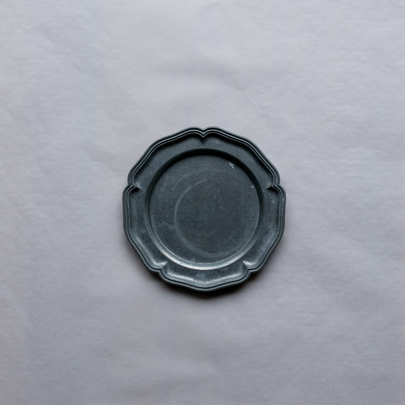 Vintage pewter plate l ビンテージピュータープレート  #144-D