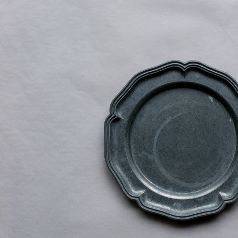 Vintage pewter plate l ビンテージピュータープレート  #144-D