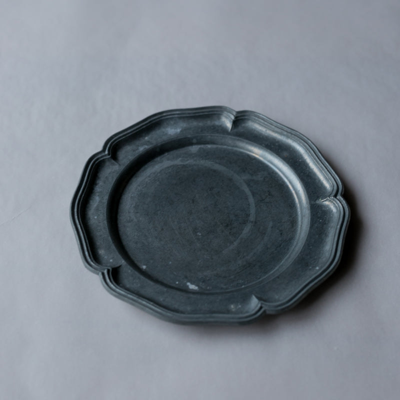 Vintage pewter plate l ビンテージピュータープレート  #144-D